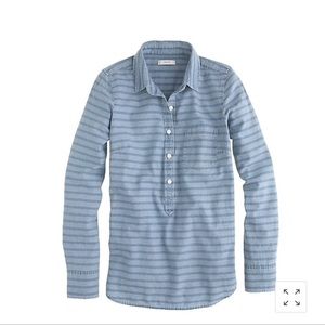 J. Crew Stripe Chambray Popover